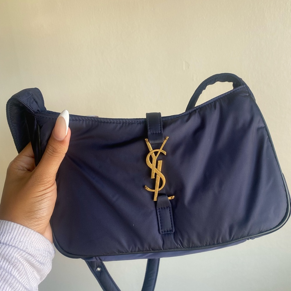 YSL Blue and Gold Bag